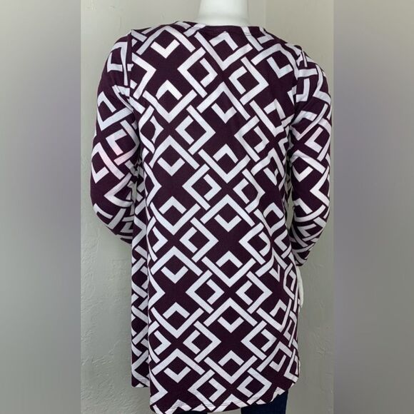 NWT LulaRoe Women’s Brown/Burgundy/Cream Caroline” Long Sleeve Cardigan - XL - Picture 7 of 8
